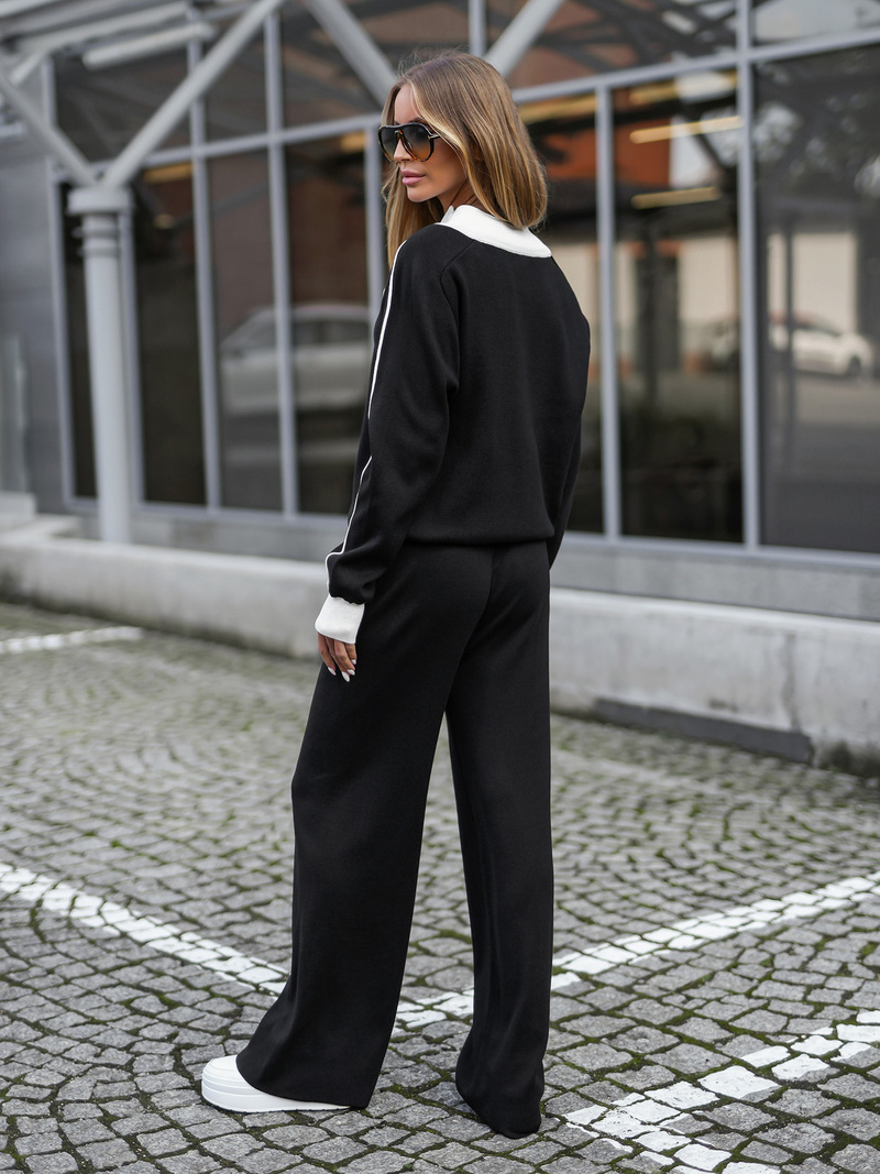 Kétrészes női tréning szett fekete OZONEE JS/26C8805/3