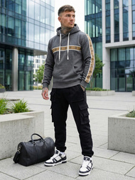 Férfi kapucnis felső grafit OZONEE JS/8B1729/5Z