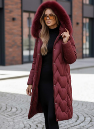Női téli kabát bordó OZONEE JS/5M3229/1