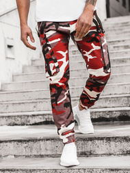 Férfi nadrág jogger bordó-bézs OZONEE O/11102