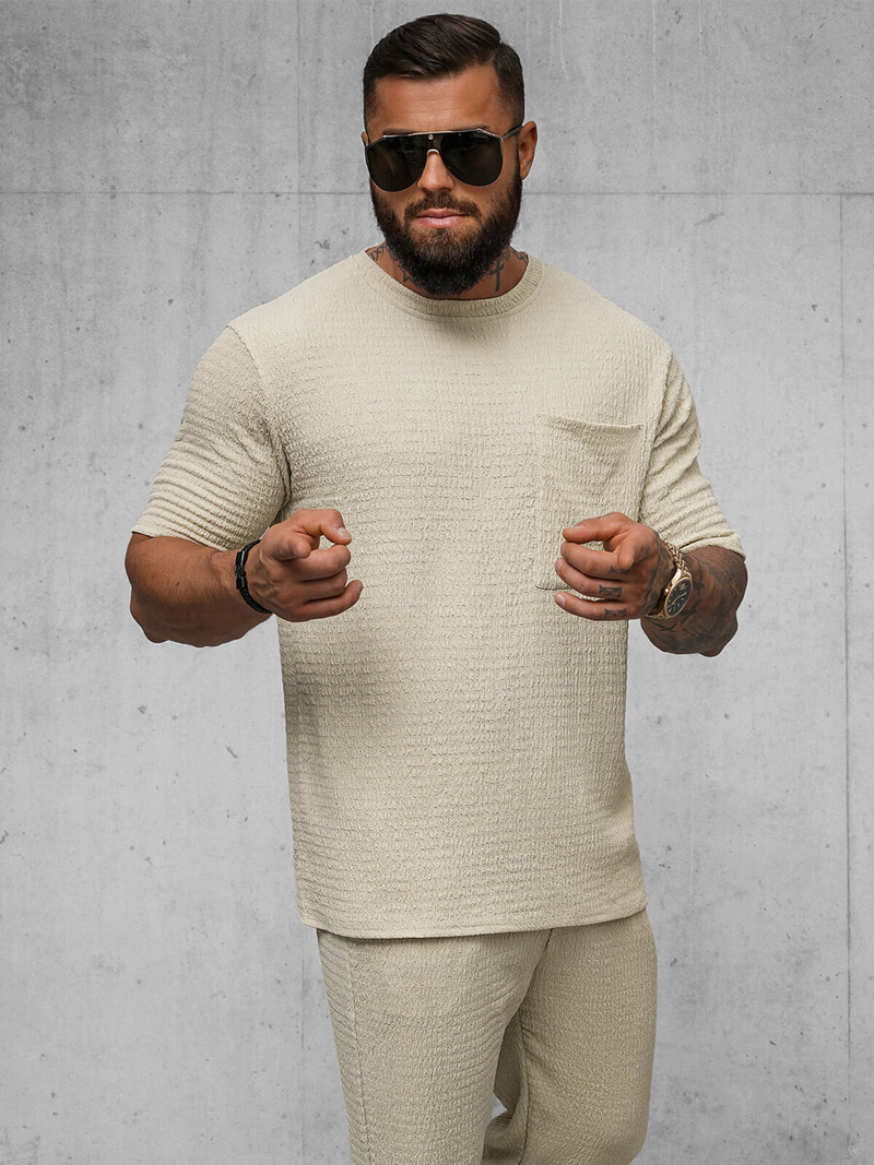 Férfi Póló Bézs OZONEE O/Y960T