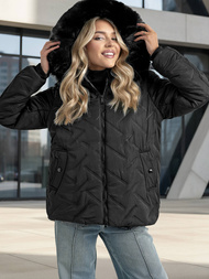 Női téli kabát fekete OZONEE JS/16M9296/392