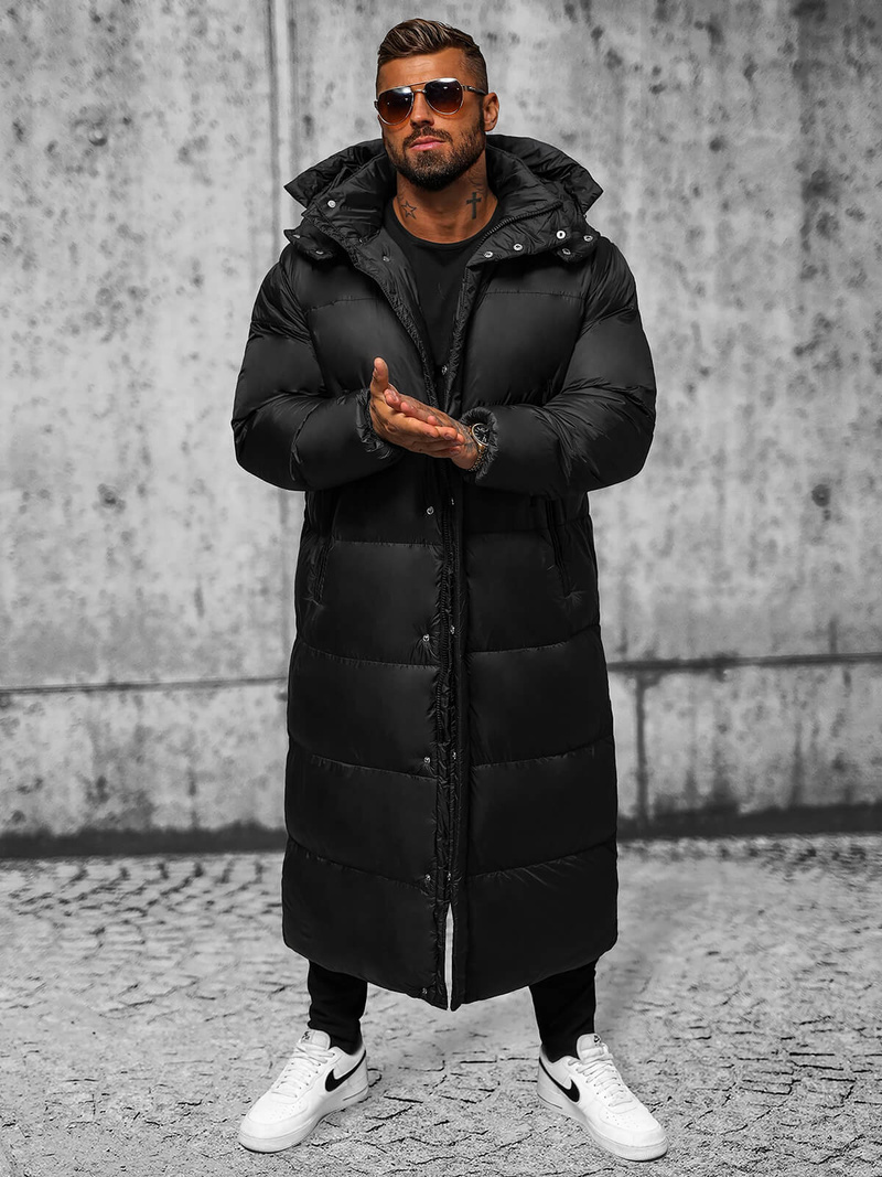 Férfi téli kabát fekete OZONEE O/M3202