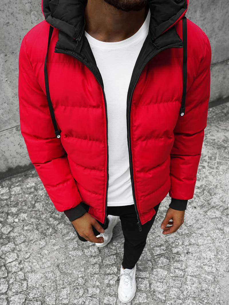 Férfi átmeneti megfordítható kabát piros OZONEE JS/M761/270