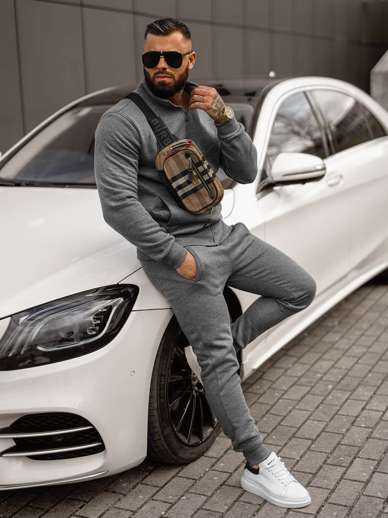 Férfi melegítő együttes grafit OZONEE JS/68C10385/5Z