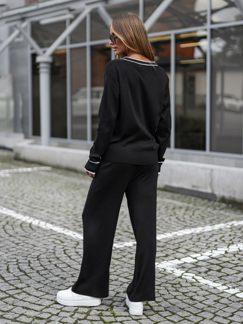 Kétrészes női tréning szett fekete OZONEE JS/26C8802/3