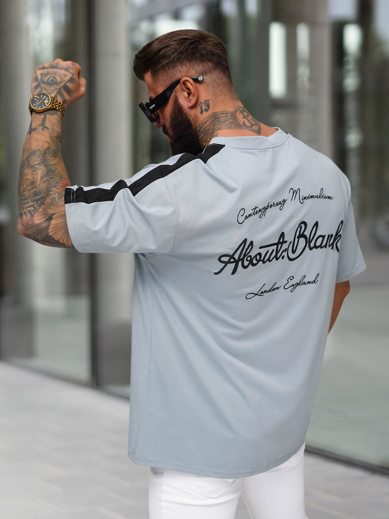 Férfi Póló Világos-Kék OZONEE O/QQ1195