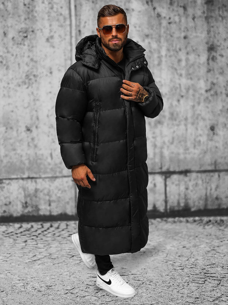 Férfi téli kabát fekete OZONEE O/M3202