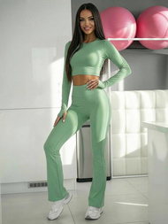 Női leggings széles lábakkal mentol OZONEE JS/17K588/127Z