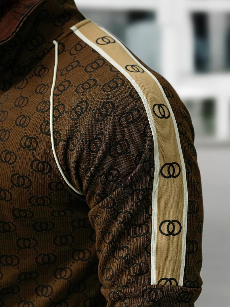 Férfi melegítő együttes sötét-bézs OZONEE O/FF5110AB