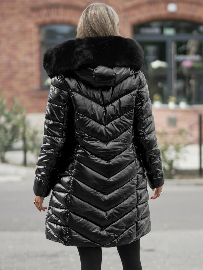 Női téli kabát fekete OZONEE JS/16M9100/392Z