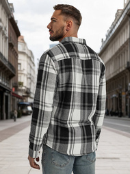 Férfi Ing fekete-fehér OZONEE NB/MC728N/3