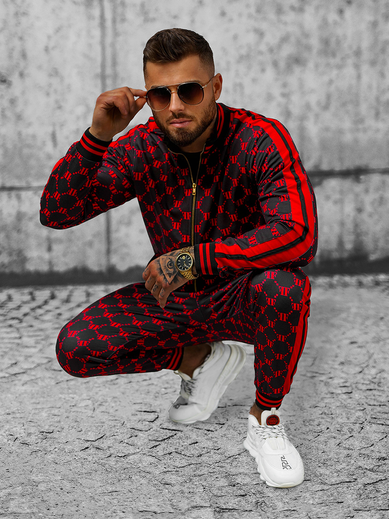 Férfi Melegítő Együttes Fekete-Piros OZONEE O/12136