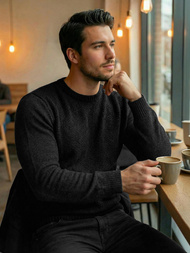 Férfi Pulóver Fekete OZONEE JS/59B3607/3