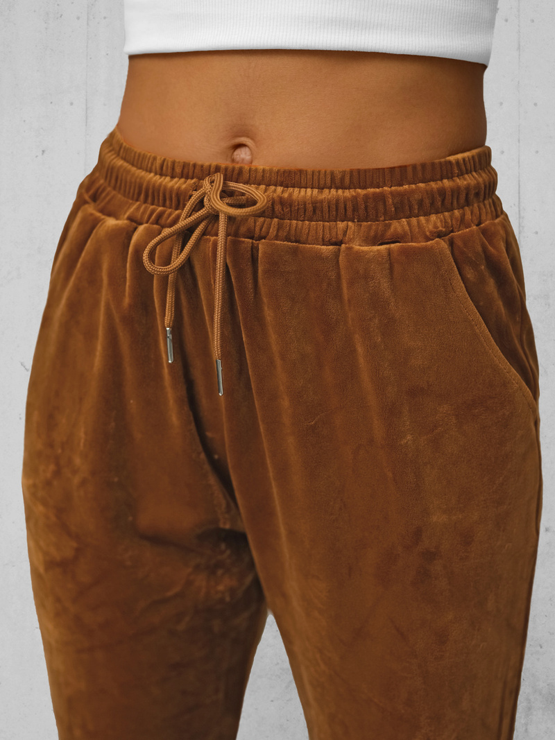 Női Velúr Melegítő Nadrág Barna OZONEE JS/8K1532/33