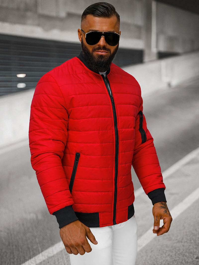 Férfi bomber dzseki piros OZONEE JS/MY02Z