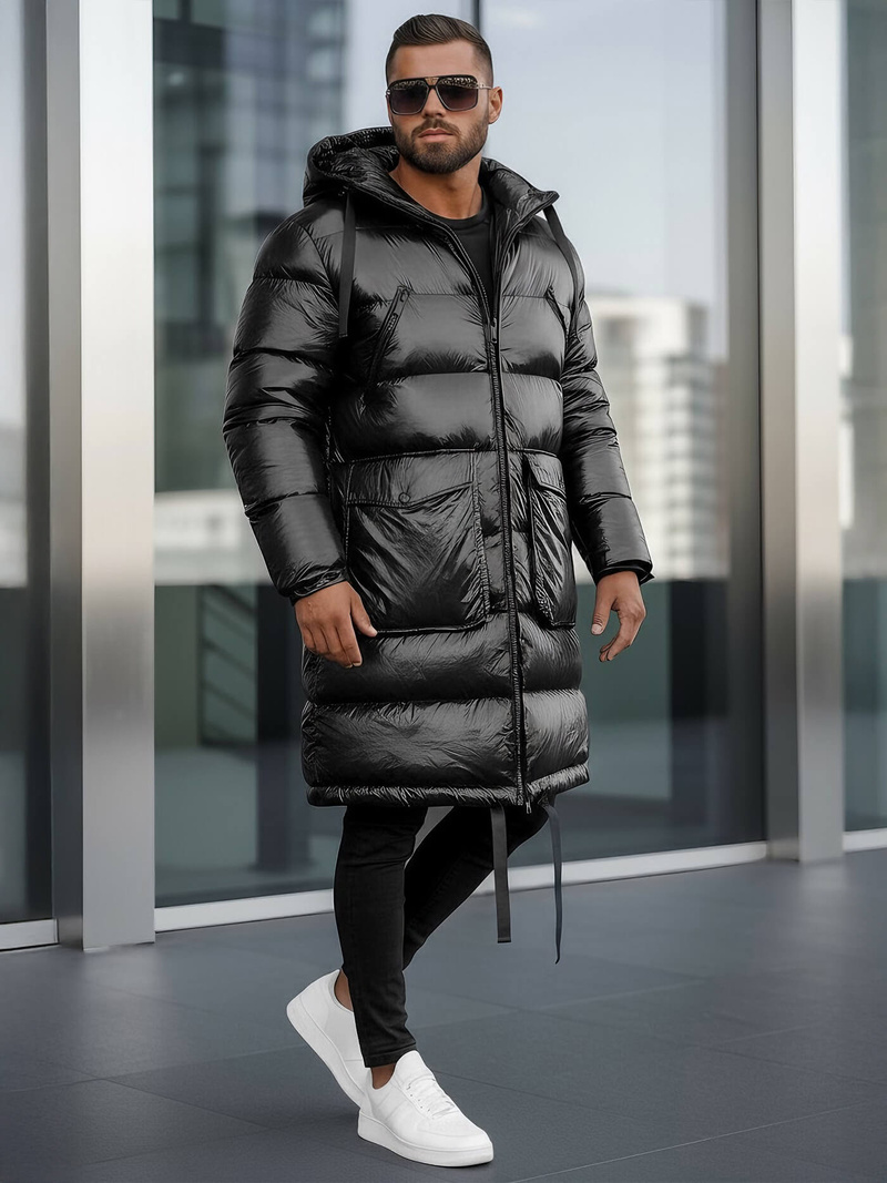 Férfi téli kabát fekete OZONEE O/M3205Z