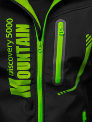 Férfi kapucnis softshell kabát fekete-zöld OZONEE JS/HH026/1A