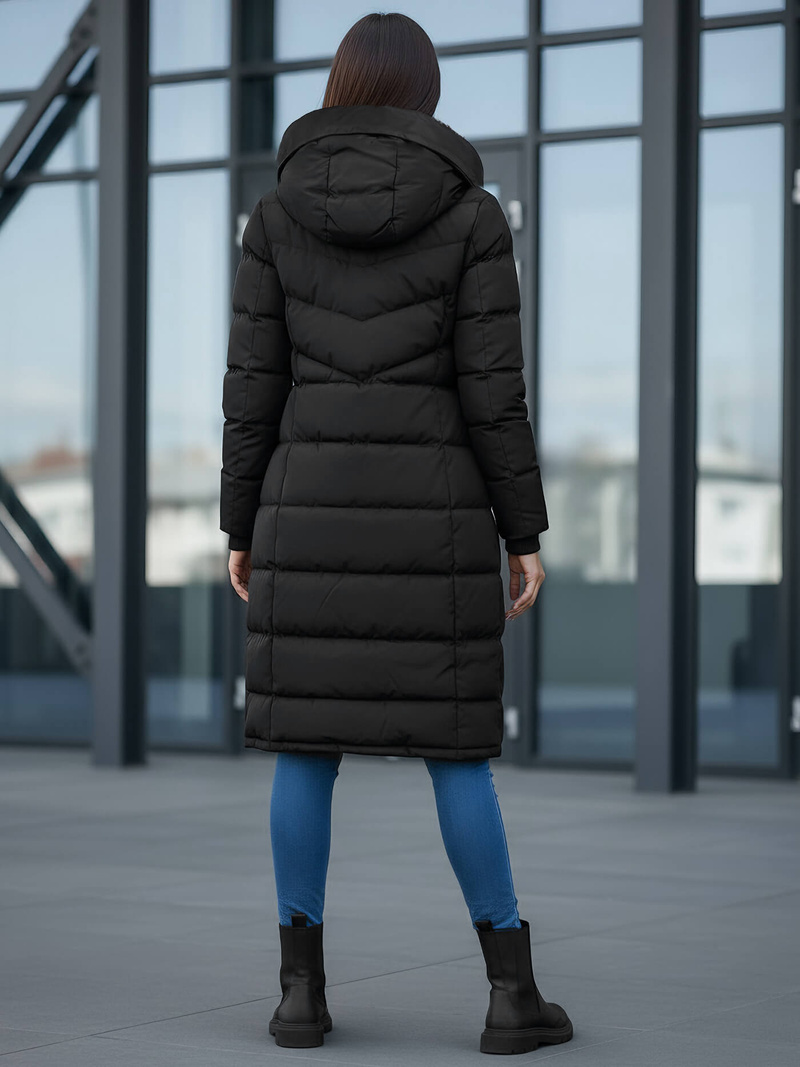 Női téli kabát fekete OZONEE JS/M736/392Z