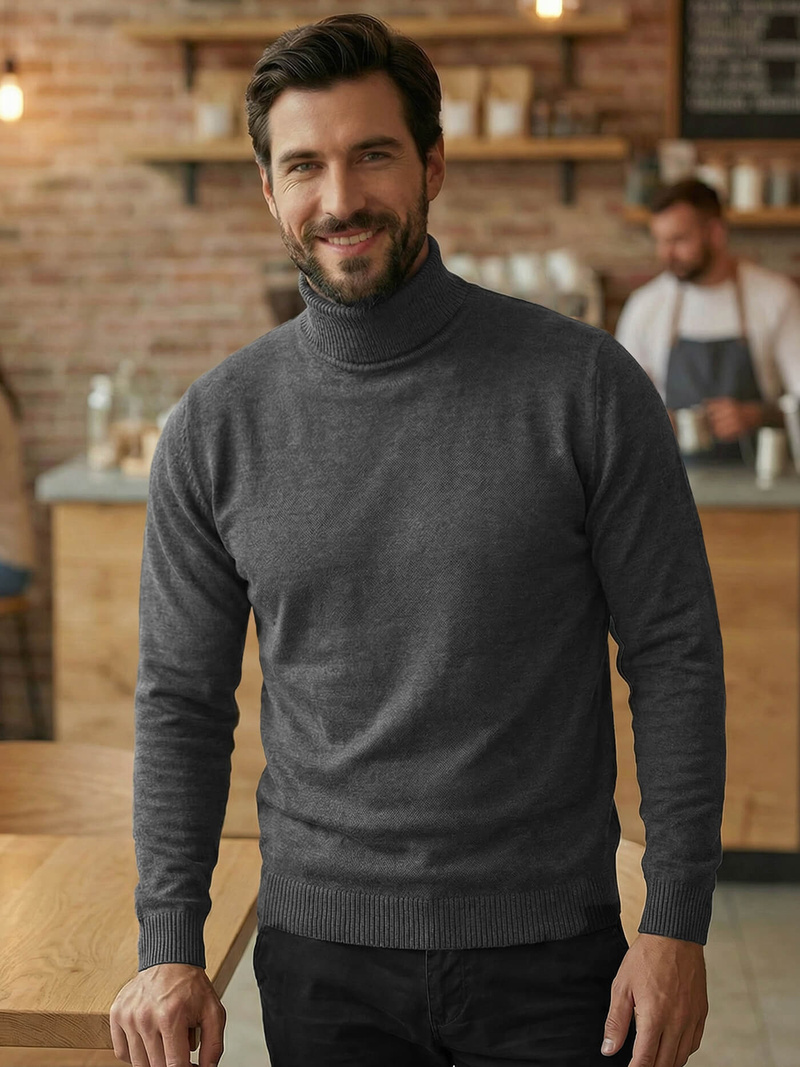 Férfi Pulóver Grafit OZONEE JS/59B3603/5