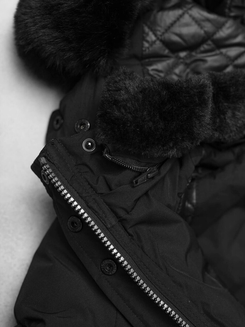 Női téli kabát fekete OZONEE O/W377Z