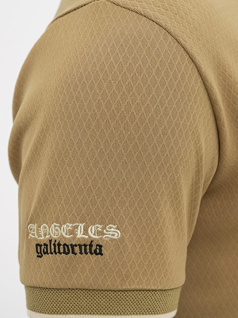 Férfi galléros póló sötét-bézs OZONEE O/YN2/575