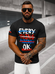 Férfi Póló Fekete OZONEE O/8T1266/3