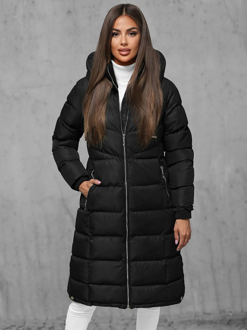 Női téli kabát fekete OZONEE JS/M736/392