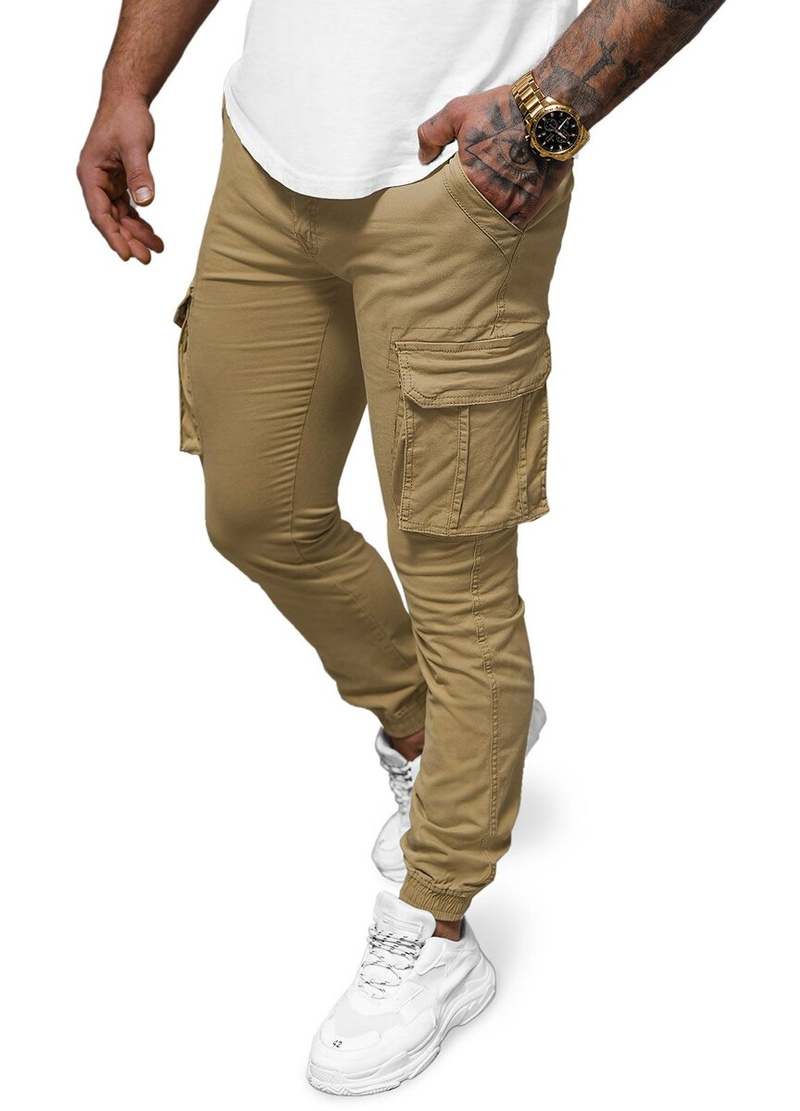 Férfi nadrág chino jogger bézs OZONEE NB/MP0202K