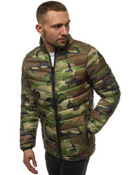Férfi átmeneti kabát khaki-terepmintás OZONEE JS/SM80Z