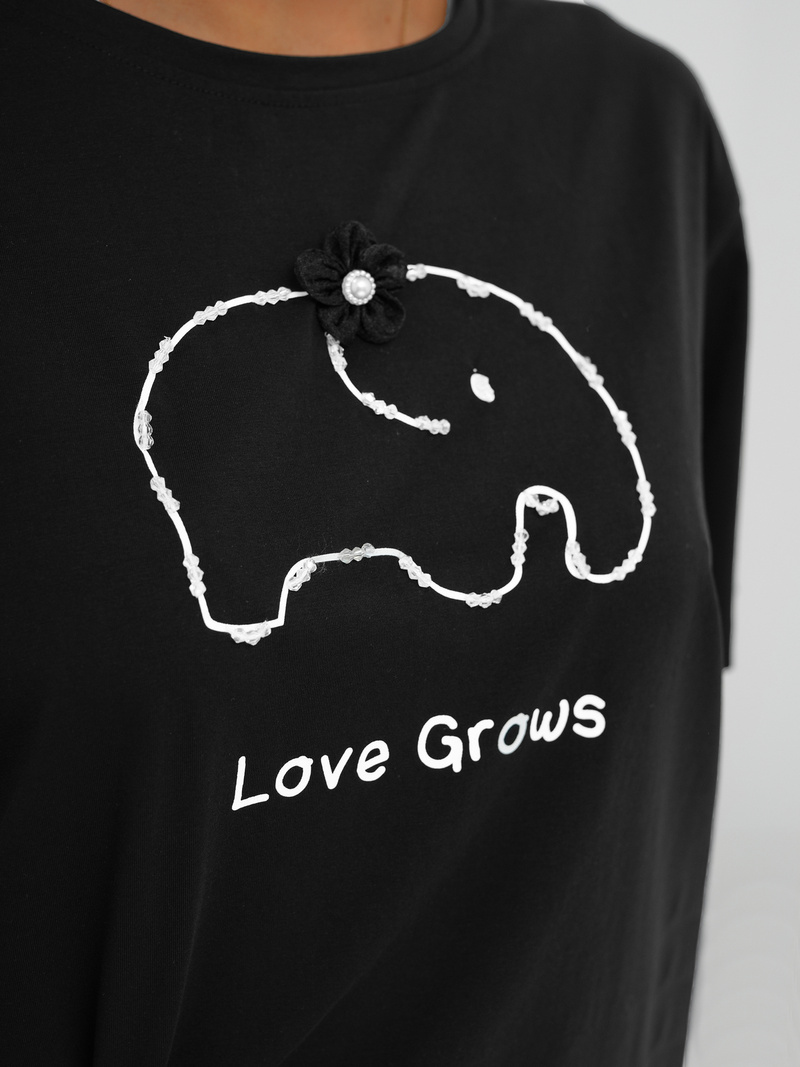 Női polo fekete OZONEE JS/RJ77247