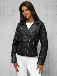 Női Bőrdzseki Fekete OZONEE JS/11Z8037Z