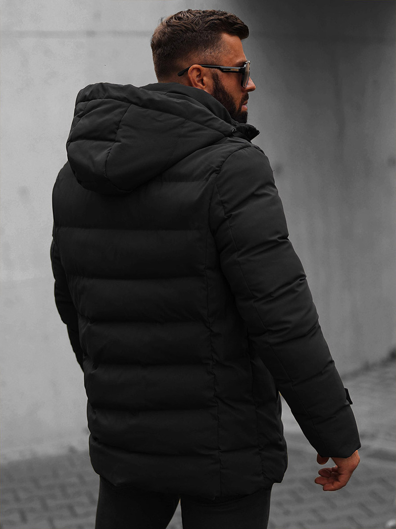 Férfi téli parka kabát fekete OZONEE JS/22M56/392