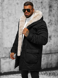 Férfi téli parka kabát fekete OZONEE JS/5M120/392