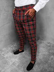 Férfi chino nadrág Fekete-piros OZONEE DJ/5582