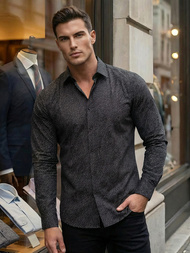 Férfi ing fekete OZONEE V/V184Z