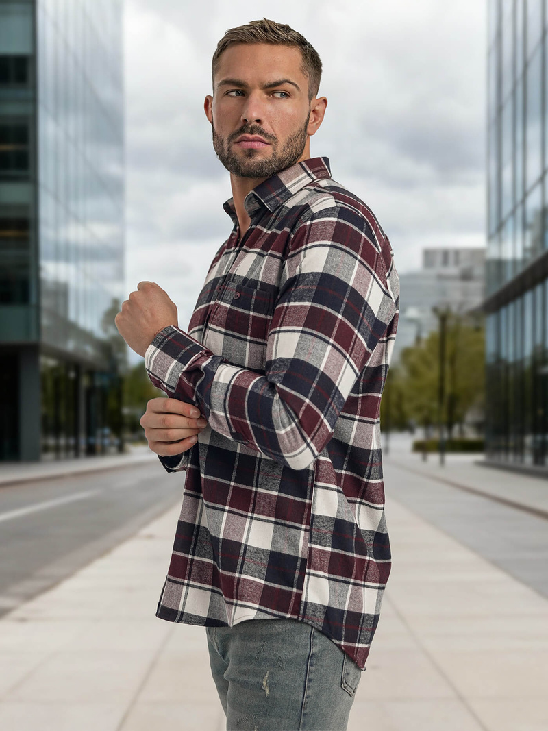 Férfi Ing Bordó OZONEE V/V174