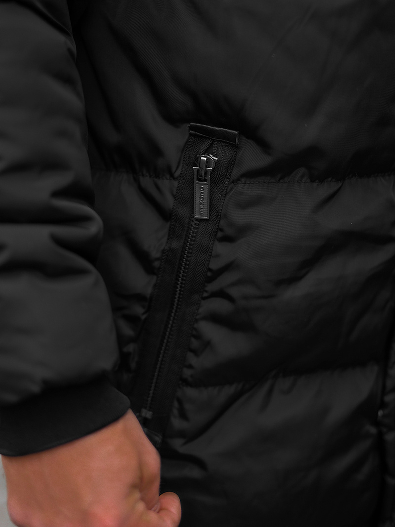 Férfi steppelt Kabát Fekete OZONEE O/M799