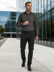 Férfi ing fekete OZONEE V/V184