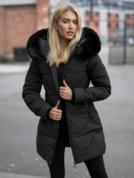 Női téli kabát fekete OZONEE JS/16M9099/392Z