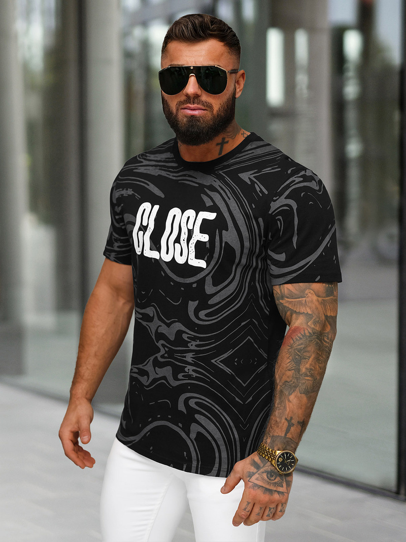 Férfi Póló Fekete OZONEE O/MPO3470