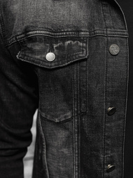 Férfi farmer dzseki SHERPA fekete OZONEE NB/MJ516NZ