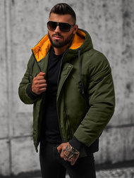 Férfi Steppelt Kabát Zöld OZONEE JS/27M8100