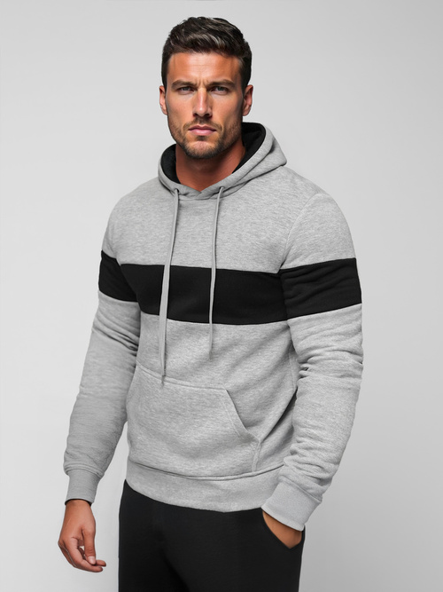Férfi kapucnis felső szürke OZONEE JS/8B1316/2Z