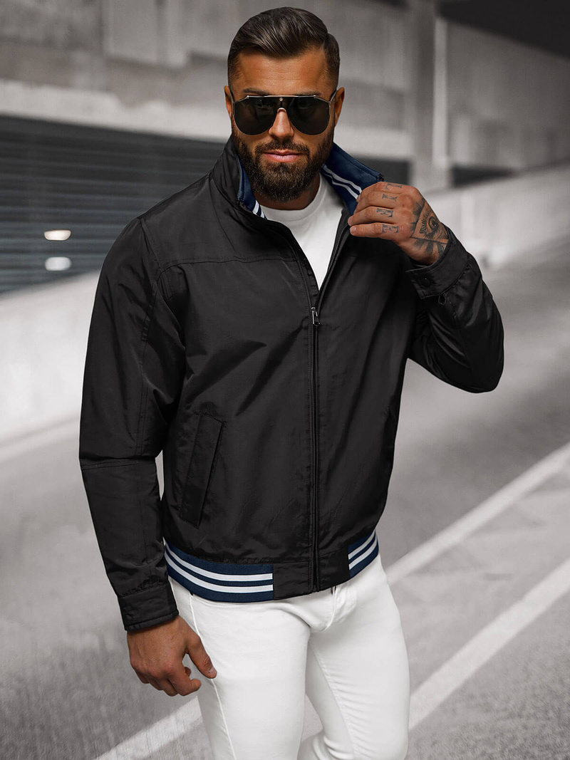 Férfi kabát fekete OZONEE JS/5M3101/392Z