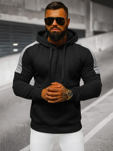 Férfi kapucnis felső fekete OZONEE JS/8B1311/3