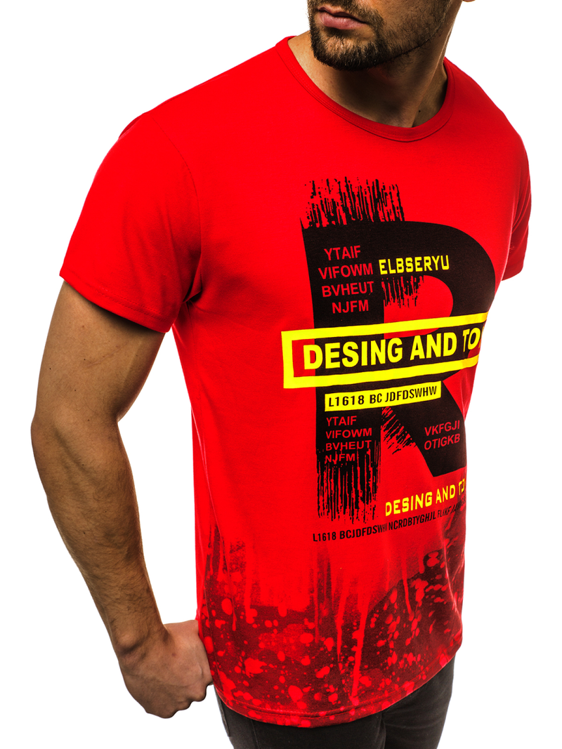 Férfi póló Piros OZONEE JS/KS1945