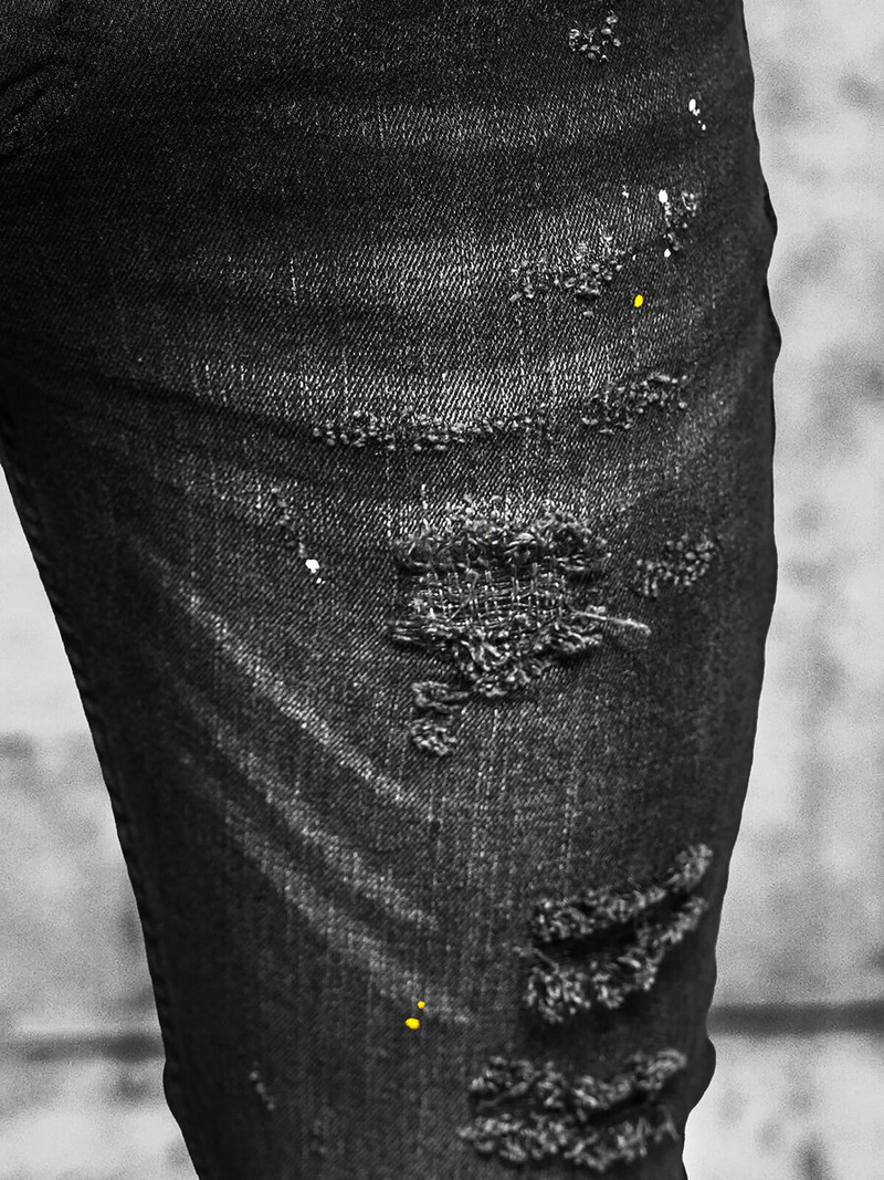 Férfi Farmer Nadrág fekete OZONEE O/MB465