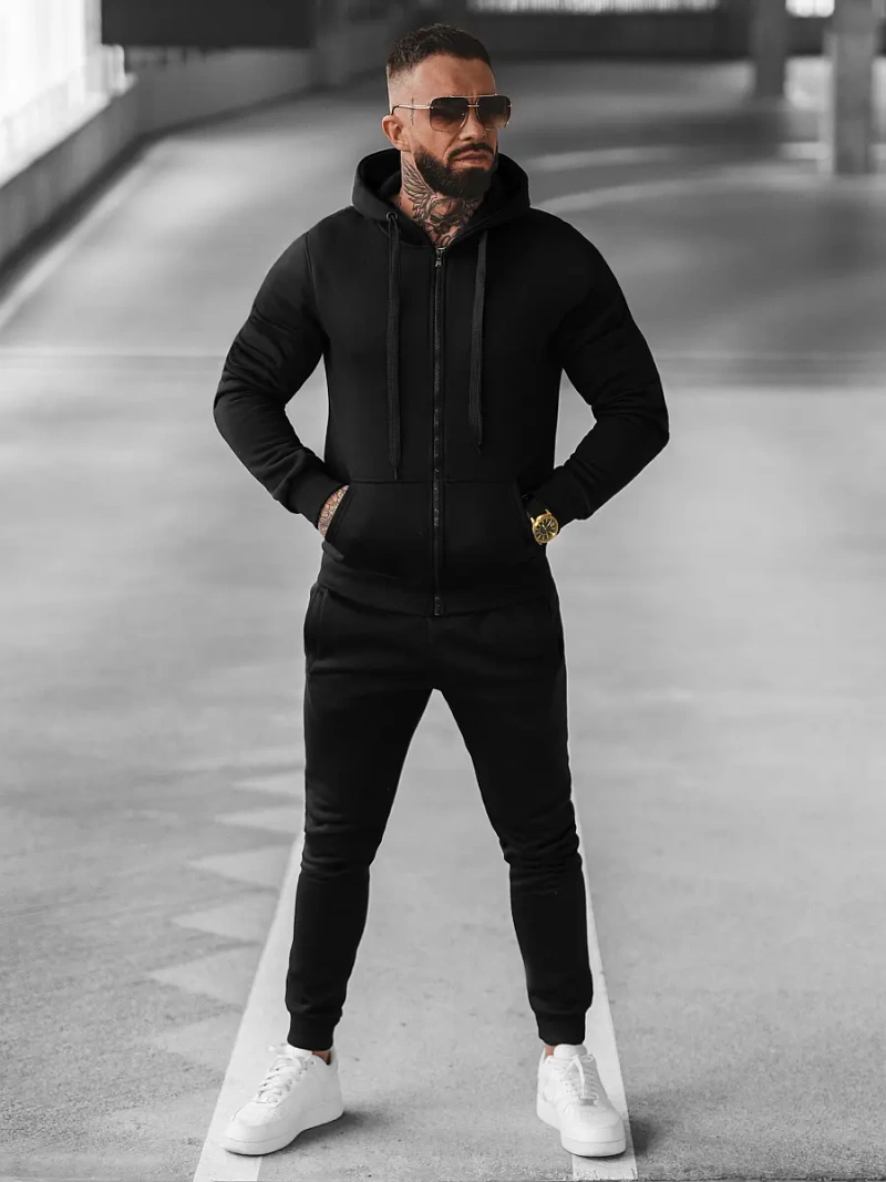 Férfi melegítő együttes fekete OZONEE JS/68C10386/3Z