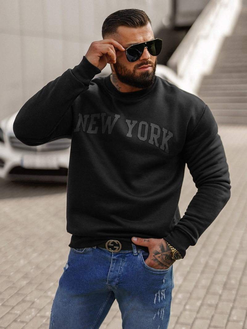 Férfi Melegítő Felső Fekete OZONEE JS/8B1362/3